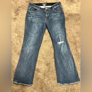 Democracy “Ab”solution Distressed Blue Flare Jeans-Size 16W